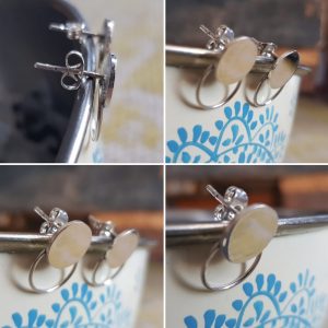 Two joined circle earring studs