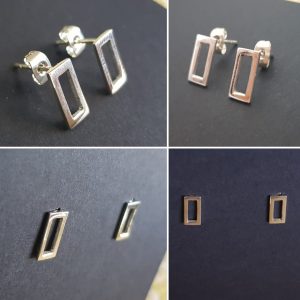 Hollow rectangle earrings