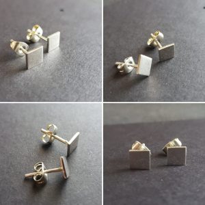 Solid square earring stud