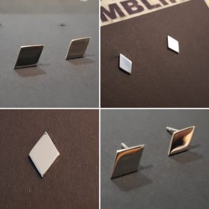 Solid diamond stud earring