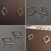 Hollow Diamond earring stud