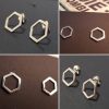 Hollow honeycomb earring stud