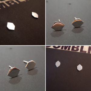 Solid honeycomb earring stud