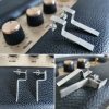 Silver Bent Stick Earrings