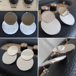 Silver Solid Double Circle Earrings
