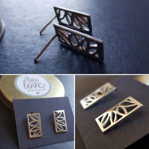 Silver Cut Out Pattern Earrings