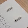 Sterling silver tube stud earrings - short hollow cylinder design by Two Love Design