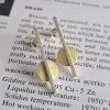 Sterling silver bar and gold circle drop stud earrings - mixed metal geometric design by Two Love Design
